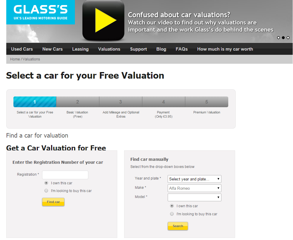 Glass Guide Free Valuation